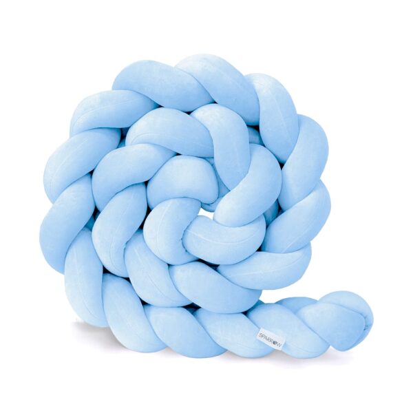 Flätat spjälskydd 3-strängigt velour / baby blue