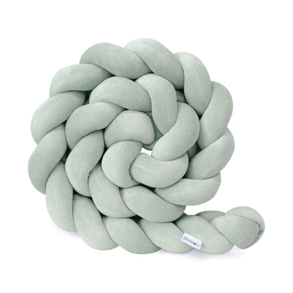 Flätat spjälskydd 3-strängigt velour / eukalyptus
